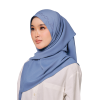 Sulam Mekar Ironless Chiffon Triangle Bawal in Dusty Blue